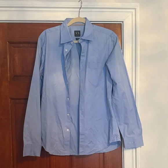 Armani Exchange Men's Light Blue Dress Shirt - Picture 3 of 12
